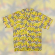 VTG 80s 90s Tropicana Hawaiian Palms Button Up Shirt Adult L Multicolor Taiwan