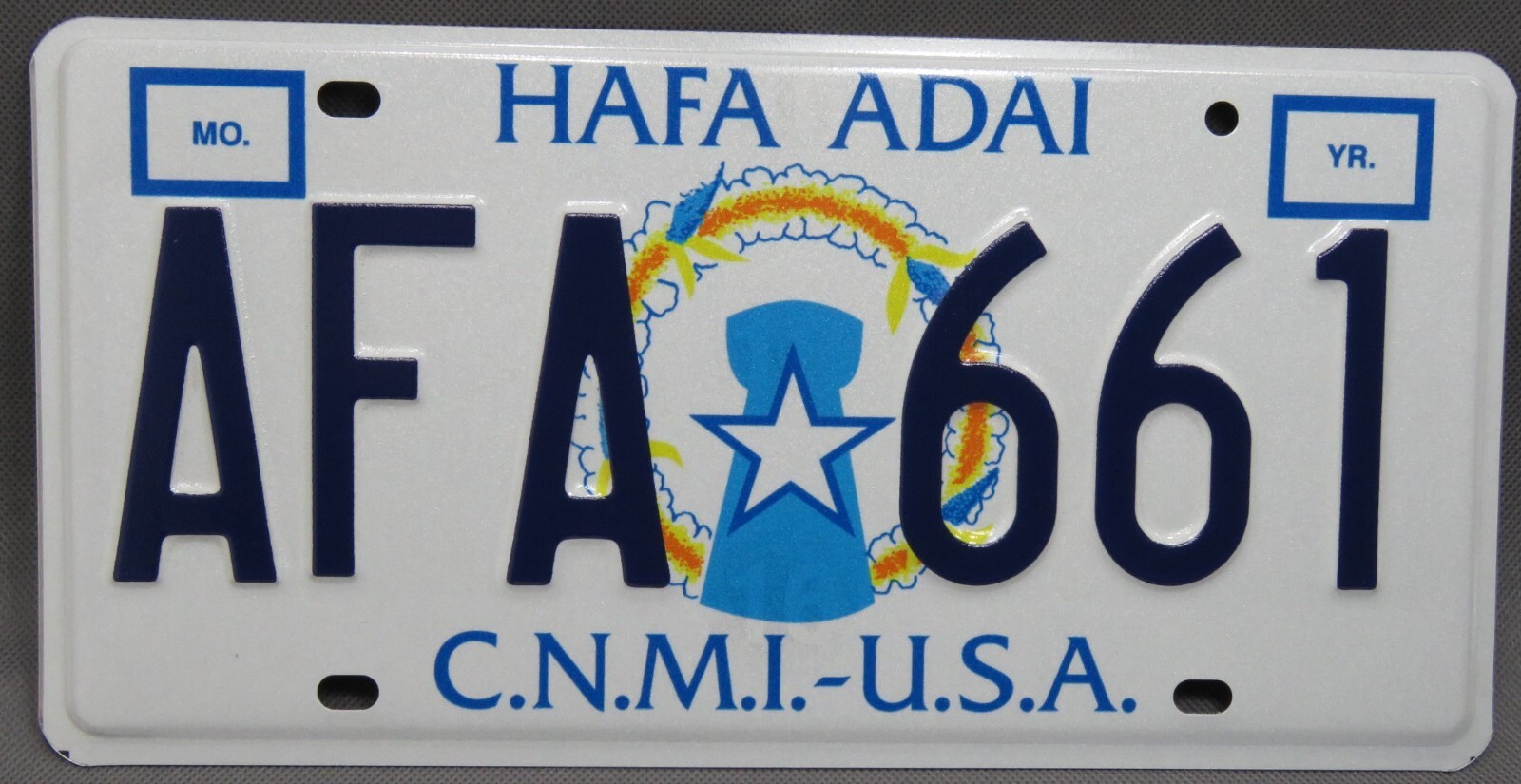 1989 issue Northern Mariana Islands License Plate US Territory CNMI AFA