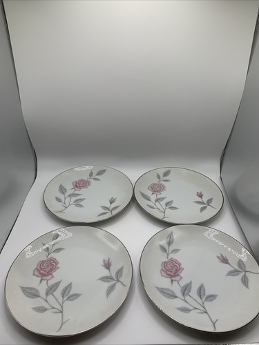 Set Of 4 Narumi China Japan Dawn Rose Dessert Plates 6249 ~ Vintage ~ Rare - Picture 10 of 11