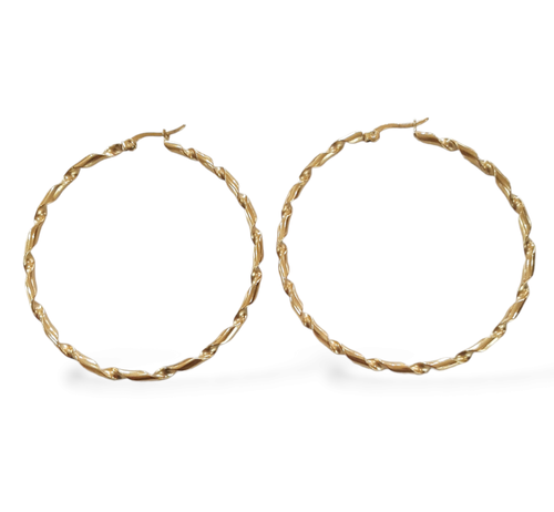 Orecchini A Cerchio In Acciaio Inox 13mm Con 3 Pietre - Argento Lucido, Vir Jewels 4302