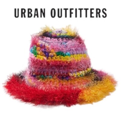 Urban Outfitters Mixed Fluffy Eyelash Yarn Bucket Hat Bright 