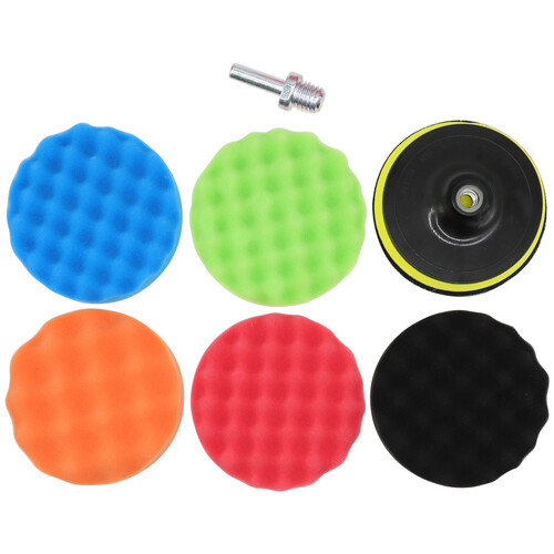 8pcs 6 Inch Car Buffing Pads Polishing for Drill Sponge Kit Waxing Foam Polisher