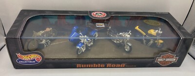 Harley Davidson Hot Wheels Collectibles Rumble Road 4 Bike Set