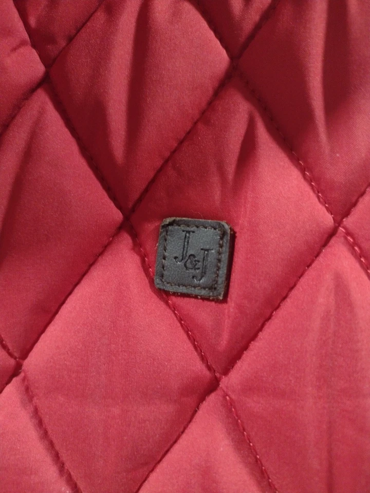 Chaleco cosido diamante hinchado Janie and Jack para niños (10-12) rojo con vellón azul interior Foto 3 de 4