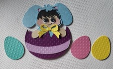 1st Easter Baby Boy Purple Egg Black hair. Scrapbook, Card Making Paper Piecing