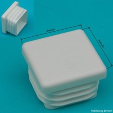 10 Lamellenstopfen 20x20 mm Farbe WEISS  WS 1,1-2,5 mm Vierkantrohr