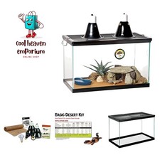 10 Gallon Pet Reptile Starter Habitat Kit with Light and Heat for Small Deser...