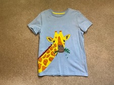 VGUC Mini Boden Size 11 12 Boys Kids S/S Cute Giraffe Sky Blue Shirt Tee Top
