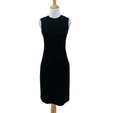 Banana Republic Ponte Sheath Dress Womens 0 Back Zip Sleeveless Ruched Side