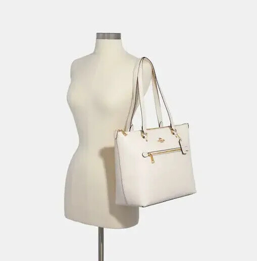 COACH 79608 Crossgrain Leather Gallery Tote IM/CHALK New