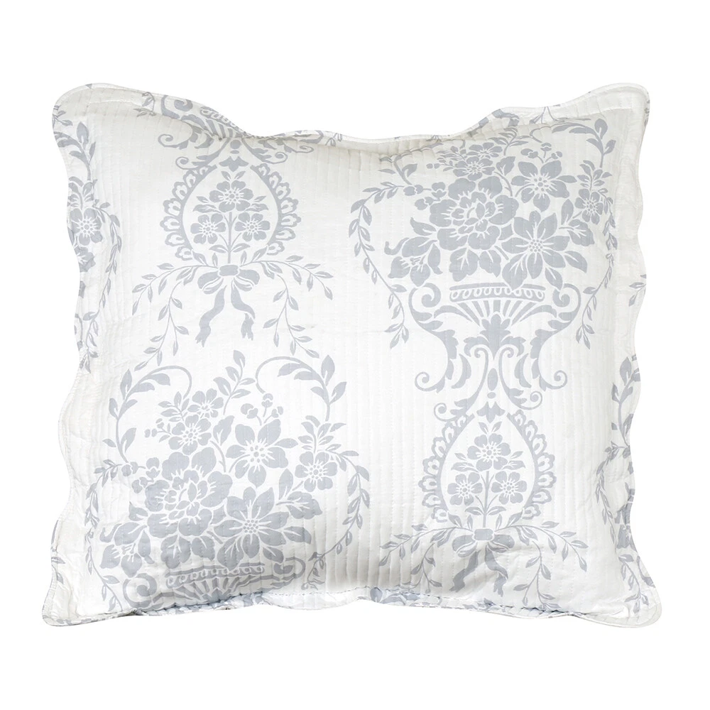 Bianca Florence Coordinate European Pillowcase 65x65cm Square Pillow Cover Grey