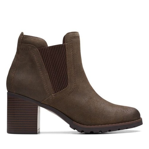 VERY HARD TO FIND! Clarks Women Leda Up Dark Olive Suede SIZE 6.5 26174963