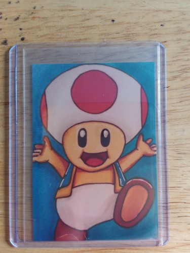 Nintendo Switch Mario Bros. TOAD ACEO ¡Impresión de tarjetas de boceto! - Imagen 2 de 2