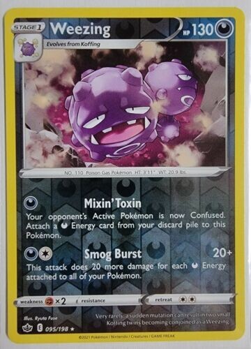 Weezing Rare Reverse Holo Pokemon TCG Card Pokemon TCG Card 095/198