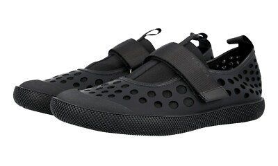 PRADA Rubberized Leather Neoprene Sneakers Beach Shoes 2OG042 Black NEW