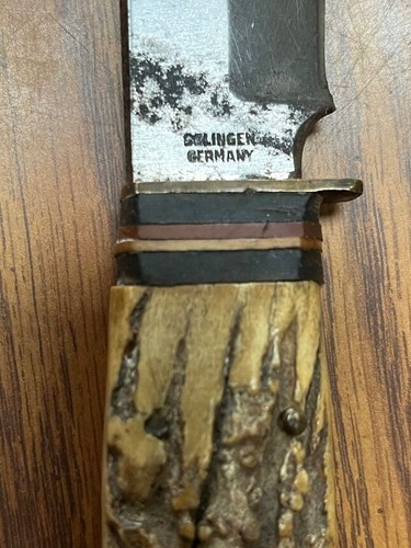 Vintage Solingen Germany Stag Handle Knife Sabre Monarch #141 W/sheath READ - Picture 6 of 11