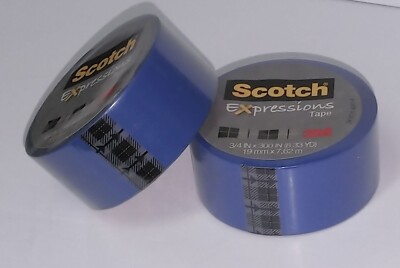 Scotch Expressions Tape Blue 3/4'' X 300''  ( 8.33 Yards ) 2 Rolls  Free Shipping