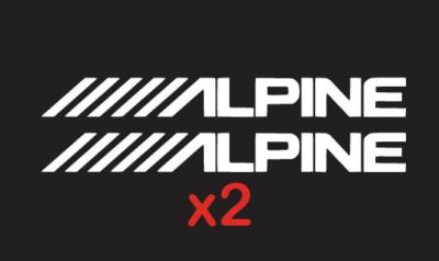 ALPINE (2) 8'' Decals Stickers Car Audio Speakers Stereo Amplifier sounds 