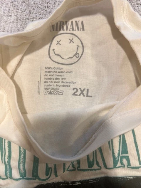 Nirvana Classic White Longsleeve Band Photo Shirt XXL 2XL Kurt Cobain Dave Grohl - Image 2 of 3