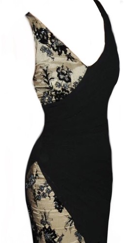 KATE MOSS Topshop Vintage Retro Black Floral Lace Sequin Mini Party dress UK 10 - Picture 6 of 15