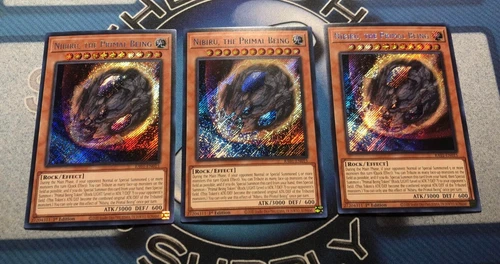 *** 3X NIBIRU THE PRIMAL BEING 3X *** 1ST EDITION SECRET RARE RA01-EN015 YUGIOH! - product listing photo