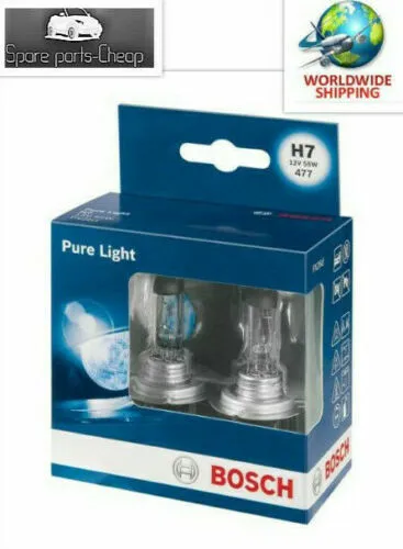 BOSCH Pure Light Headlight Bulb 477 H7 12V - TWIN PACK