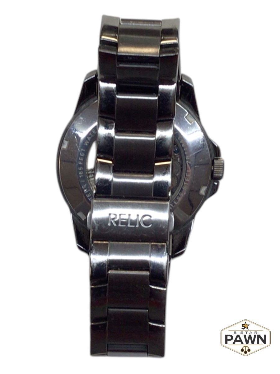 Relic® Mens Gunmetal Automatic Skeleton Watch ZR11853 (FVS031786