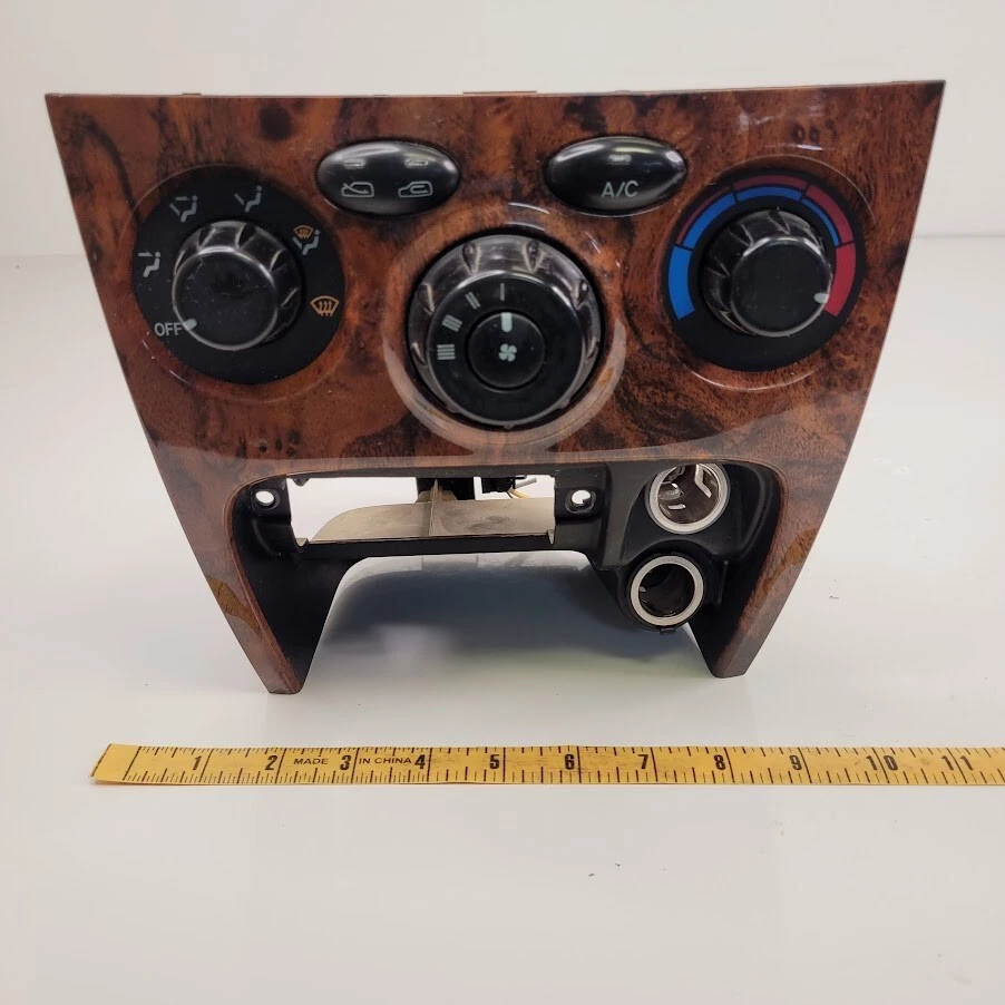 Módulo de control climático Hyundai Santa Fe 2001-2006 con bisel borde madera OEM Foto 3 de 4