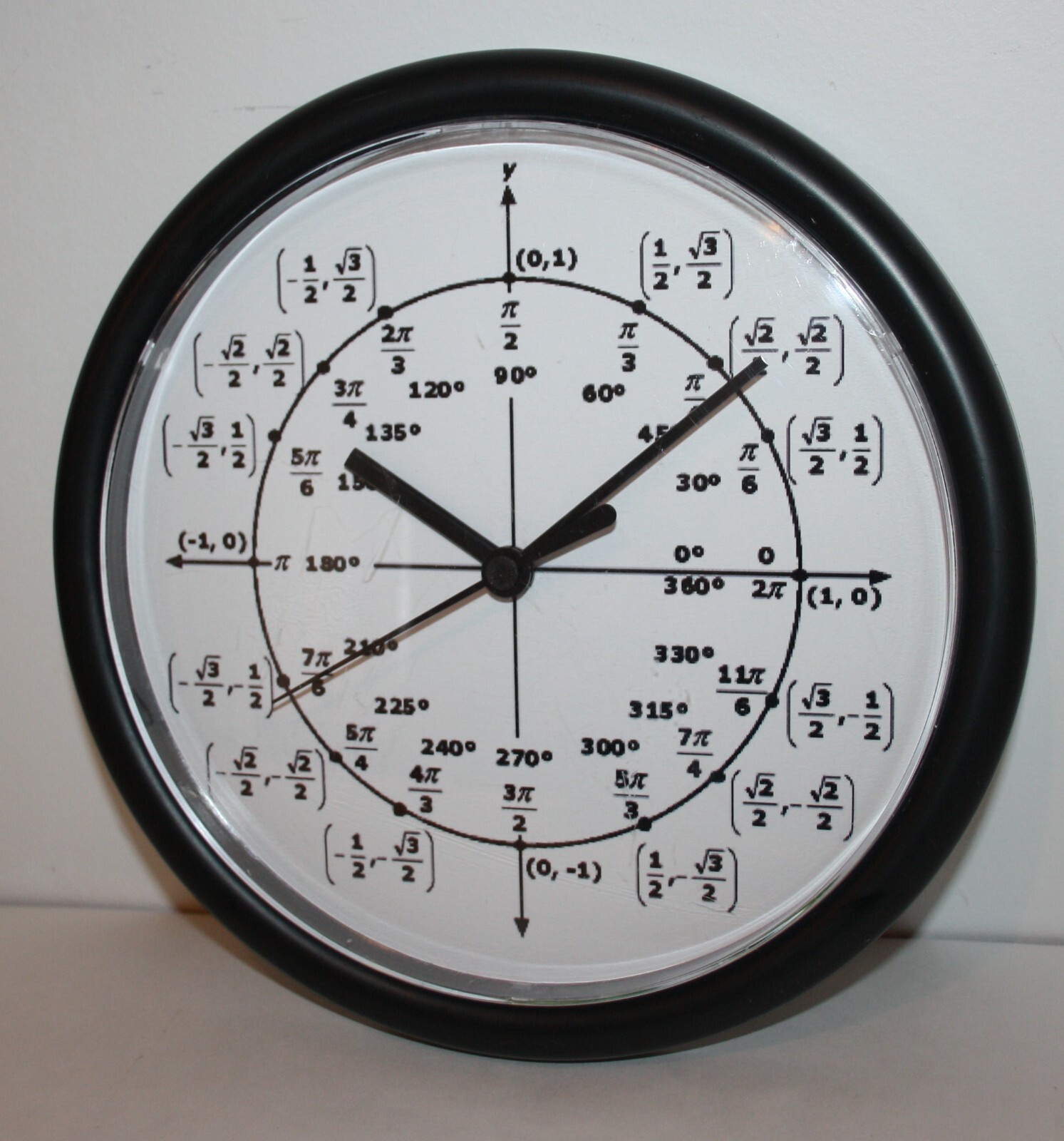 Trigonometry Unit Circle 10" Math Nerd Wall Clock