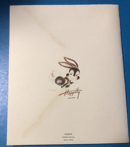 NORCROSS Vintage 1950's EASTER HOPPITY Greeting Card for BROTHER ~ Unused - Picture 4 of 6