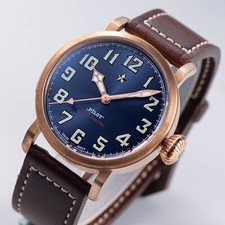 Sugess PILOT MASTER Genuine Germany CuSn8 Bronze Mens Watch Seagull 1963 S408.03