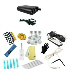 US STOCK  Tattoo Accessories Power Supply Foot Pedal Clip Cord Needle Kit Set