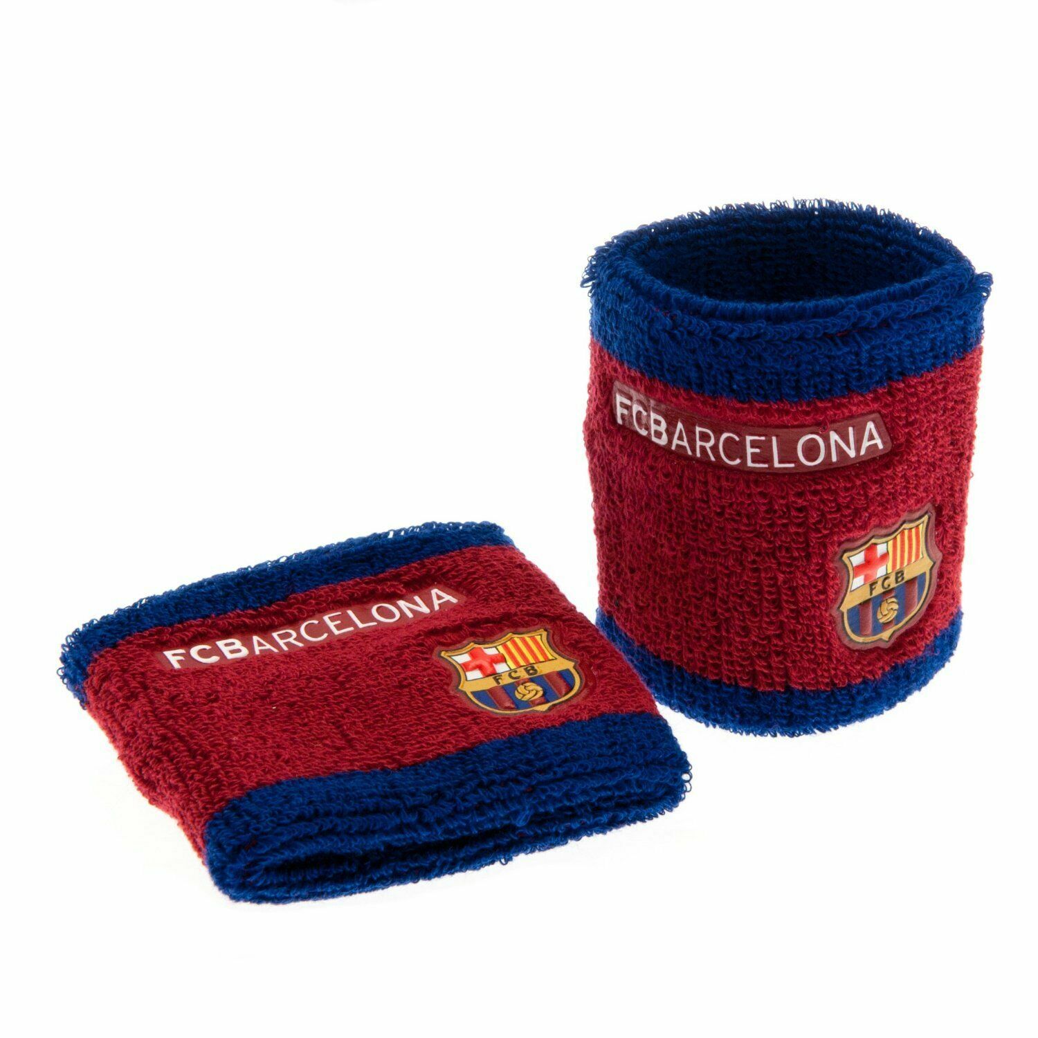 Barcelona FC Wristbands / Sweatbands Burgundy & Blue Football Official Licensed