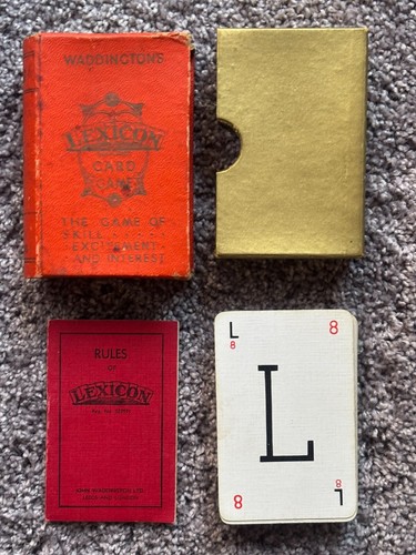 Vintage ~ Waddington's ~ Lexicon Card Game ~ Full Deck & Rule Book ~ c. 1940s - Picture 8 of 8