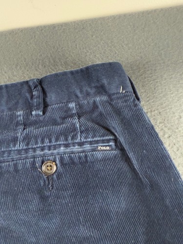 Polo Ralph Lauren Pants Men's 38x32* Blue Corduroy Casual Classic Fit Preppy - Picture 4 of 11