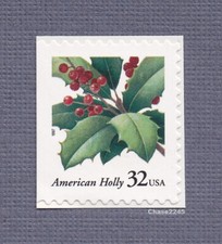 Scott #3177 American Holly 32c (Self Adhesive Booklet Single) 1997 Mint NH
