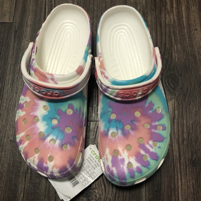 Mens Crocs Classic Tie Dye Graphic Clog 