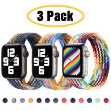 For Apple Watch 10 9 8 7 6 5 4 44/45/49mm 3 PACK Braided Solo Loop Band Strap
