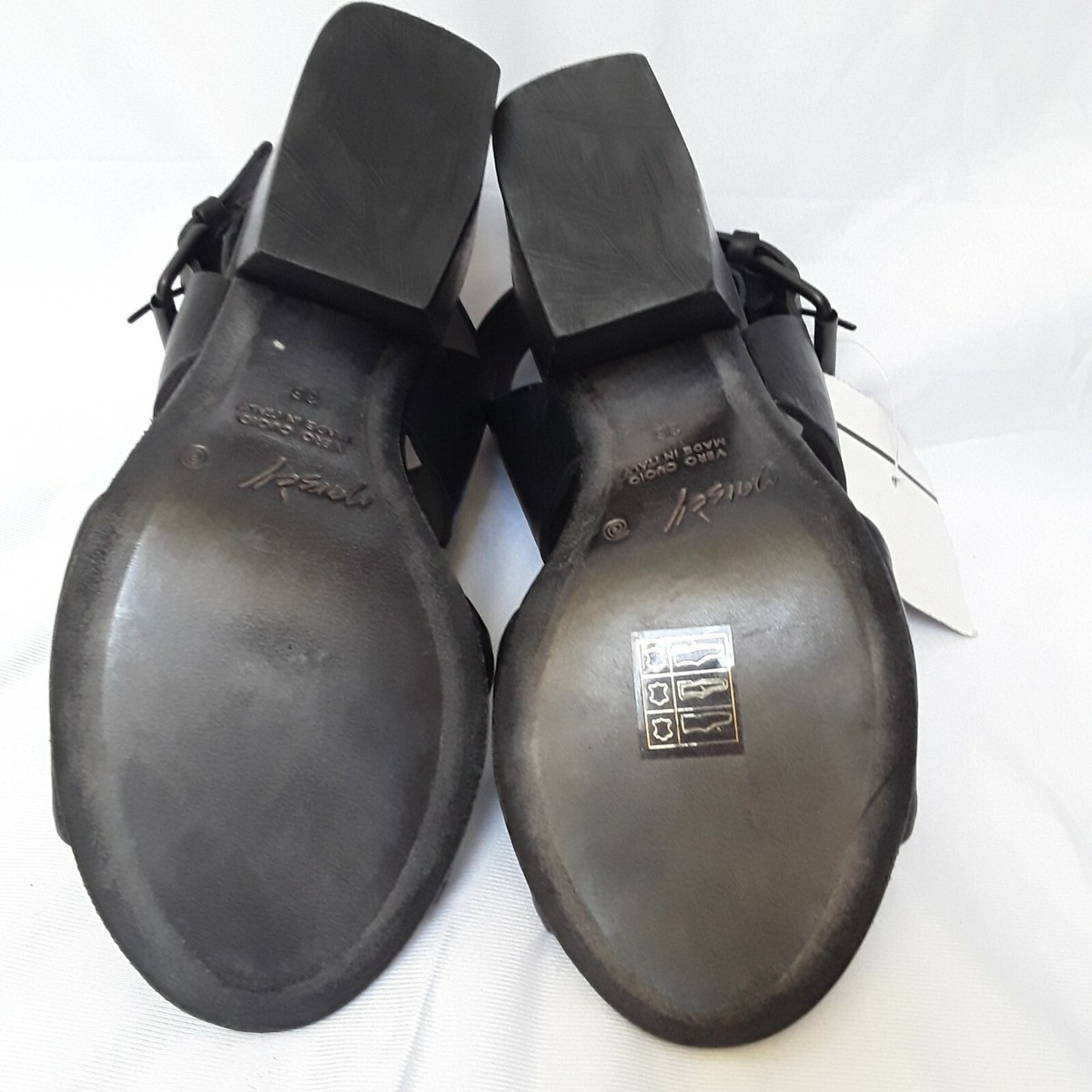 New MARSELL $700 Black Chunky Block Heel Open Toe Slingback New MARSELL $700 Black Chunky Block Heel Open Toe Slingback