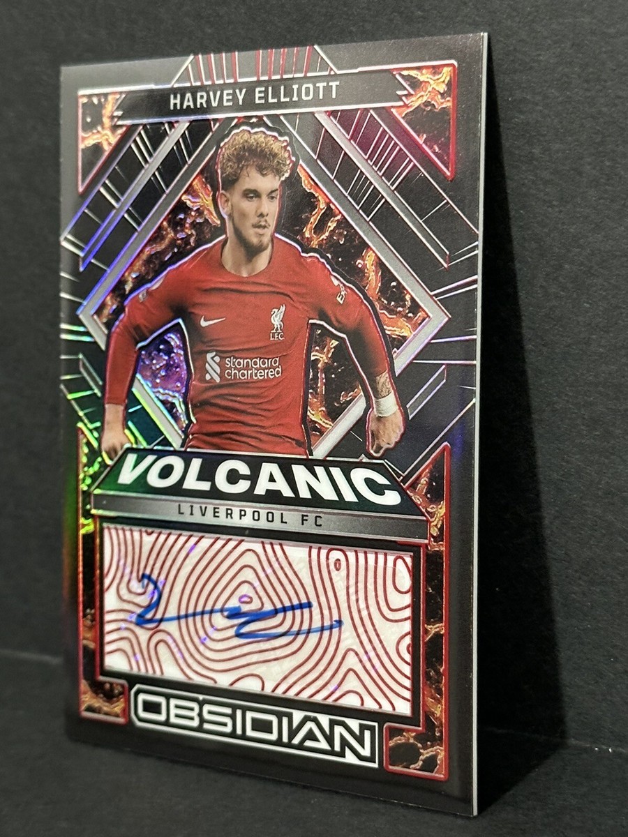 2022-23 Panini Obsidian Volcanic Auto Harvey Elliott Red Electric 