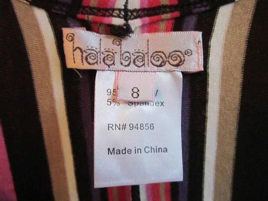 HALABALOO Niñas Multi Rayas 3/4 Volantes Manga Flor Vestido Talla 8 Foto 2 de 4