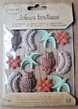 JOLEE'S BOUTIQUE 3D OWL & BIRD PLASTIC CHARMS /EMBELLISHMENTS