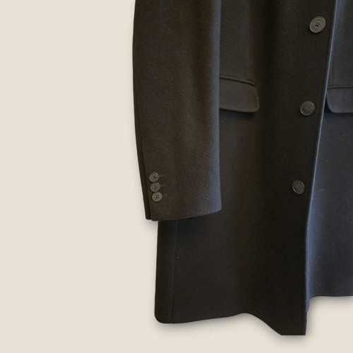 Jaeger Wool Cashmere Blend Black Overcoat/Crombie Size Large - Picture 4 of 7
