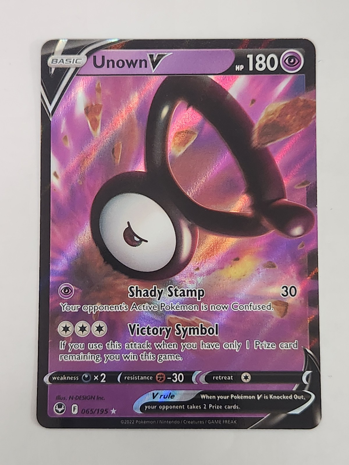 Unown V - 065/195 - Pokemon TCG - Silver Tempest - NM - HOLO