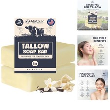 Beef Tallow Soap Bar All Natural Grass Fed Tallow Soap Vanilla Moisturizi...