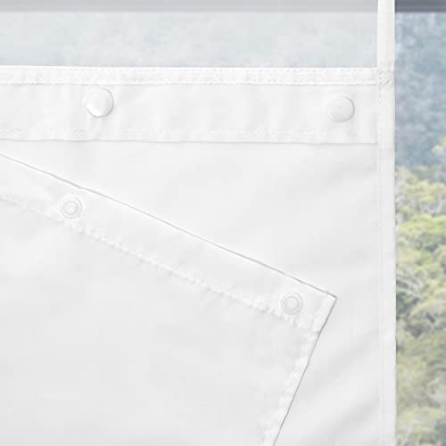 Modern Hotel Grade No Hooks Needed Shower Curtain with Snap in Liner White - Zdjęcie 6 z 7