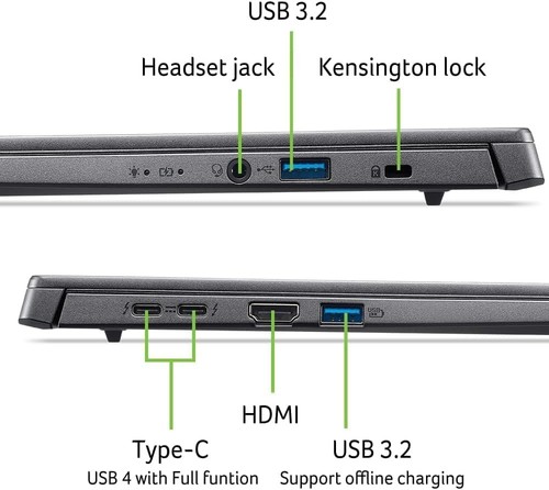 Acer Aspire 14" WUXGA IPS Touch AI computer portatile Intel Core Ultra 7 258 V 32 GB 2 TB SSD - Foto 6 di 10