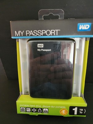 WD WESTERN DIGITAL MY PASSPORT 1 TB PORTABLE HARD DRIVE USB 3.0 NEW