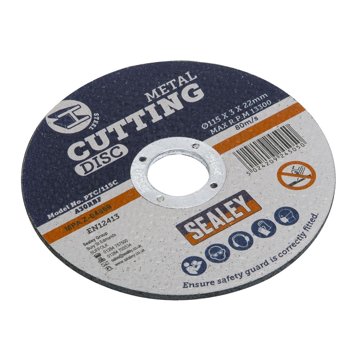 Sealey Cutting Disc �115 x 3mm 22mm Bore PTC/115C