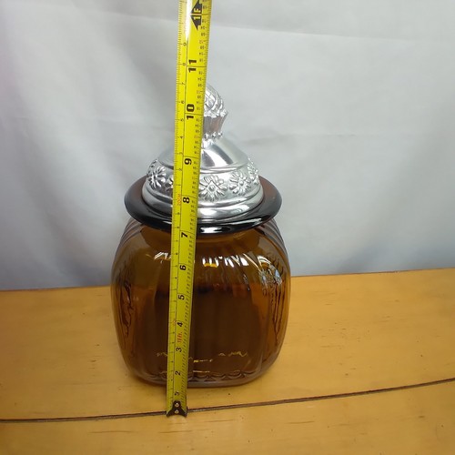 Apotheker Braunglas Glas Kanister ARTLAND Ananas Zinn Deckel gerippt mittel 7" - Bild 14 von 15